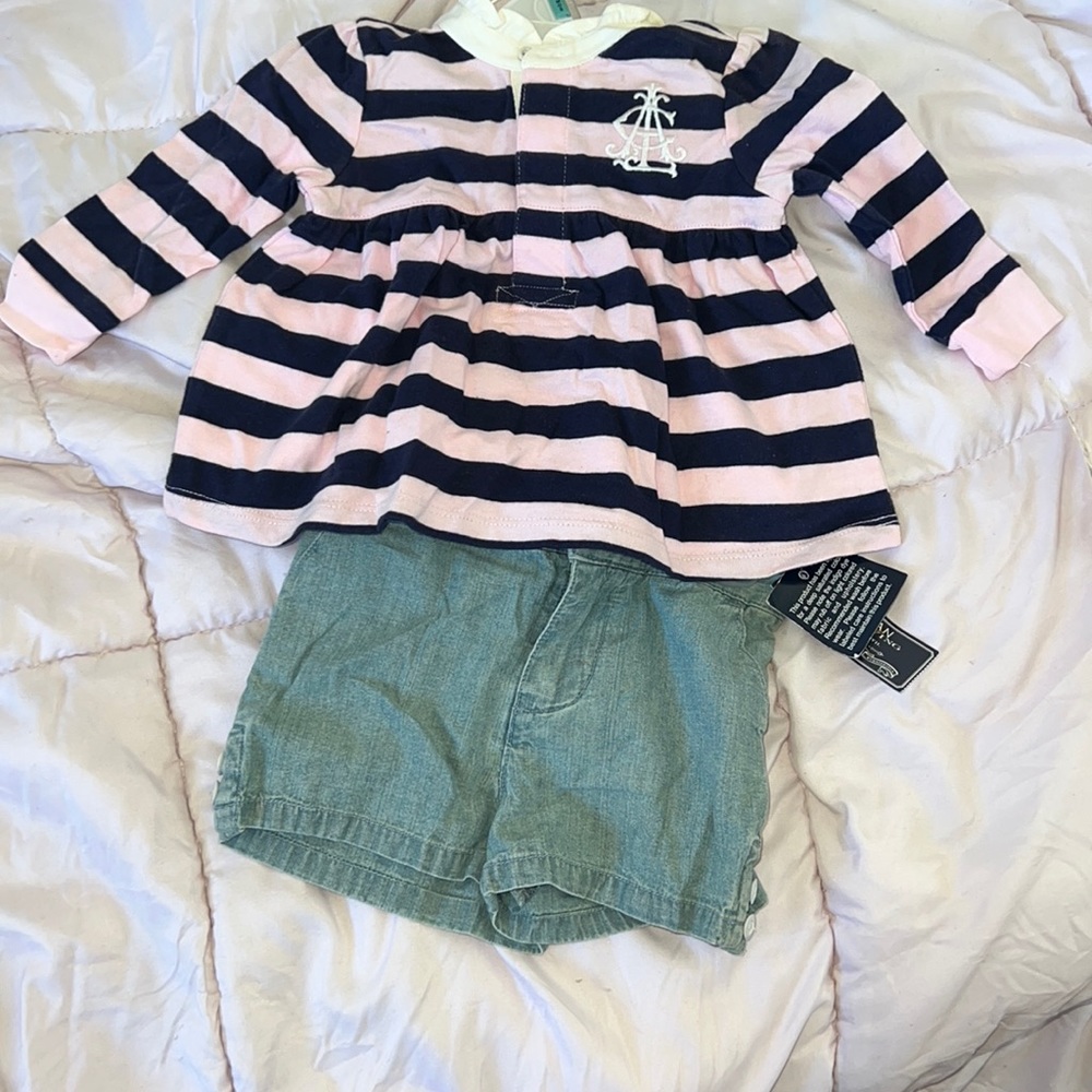 Girl’s 2 Piece  American Living Shorts Set.Size 12months.  New with tags.